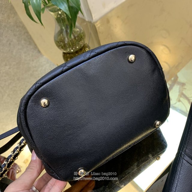 Chanel女包 AS0894 2019秋冬菱格抽繩桶包系列 小牛皮壓魚子醬 香奈兒手提桶包 Chanel肩背包  djc3215
